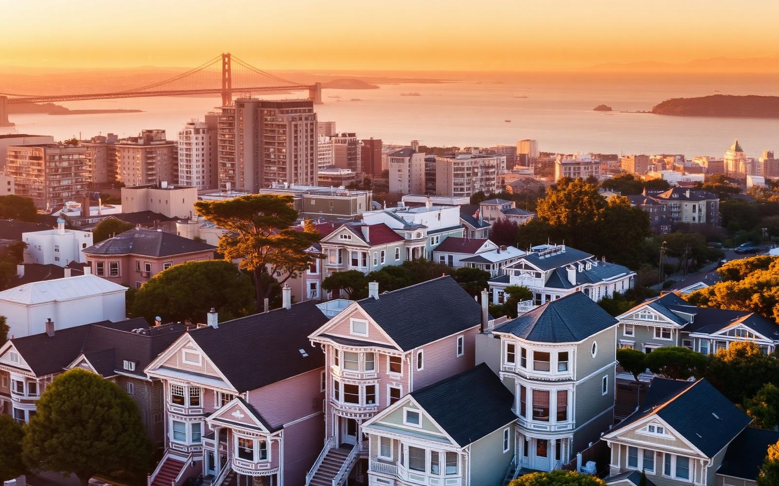 San Francisco skyline at sunset